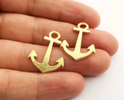 4 Anchor Charms Gold Plated Charms (28x22mm) G18360