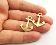 4 Anchor Charms Gold Plated Charms (28x22mm) G18360