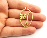 2 Gold Charms Gold Plated Charms (40x26mm)  G18371