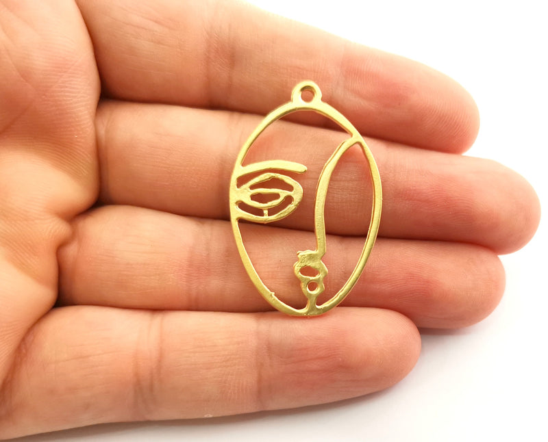 2 Gold Charms Gold Plated Charms (40x26mm)  G18371