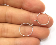 10 Earring Loops Earring Circles Earring Hoops (5 pairs) Silver Plated Brass,Findings ( 15 mm )  G18377