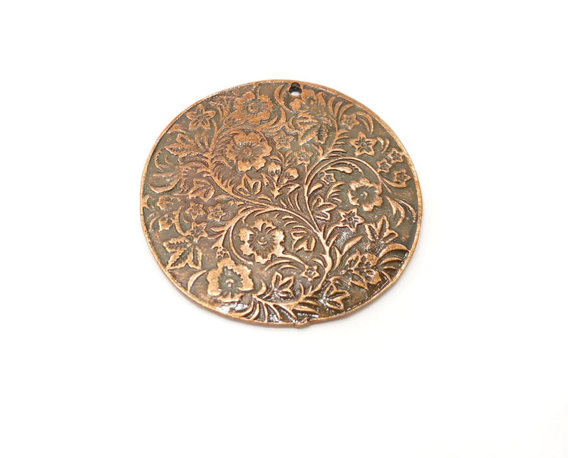 Copper Flowers Charms Antique Copper Plated Charms (42mm) G18380