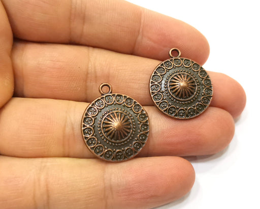 4 Copper Charms Antique Copper Plated Charms (25x21mm)  G18381