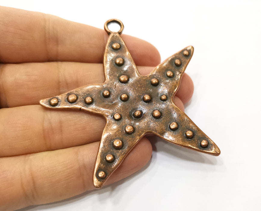 Copper Starfish Charms Antique Copper Plated Charms (72x68mm) G18383