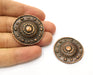 2 Copper Charms Antique Copper Plated Charms (35mm)  G18384