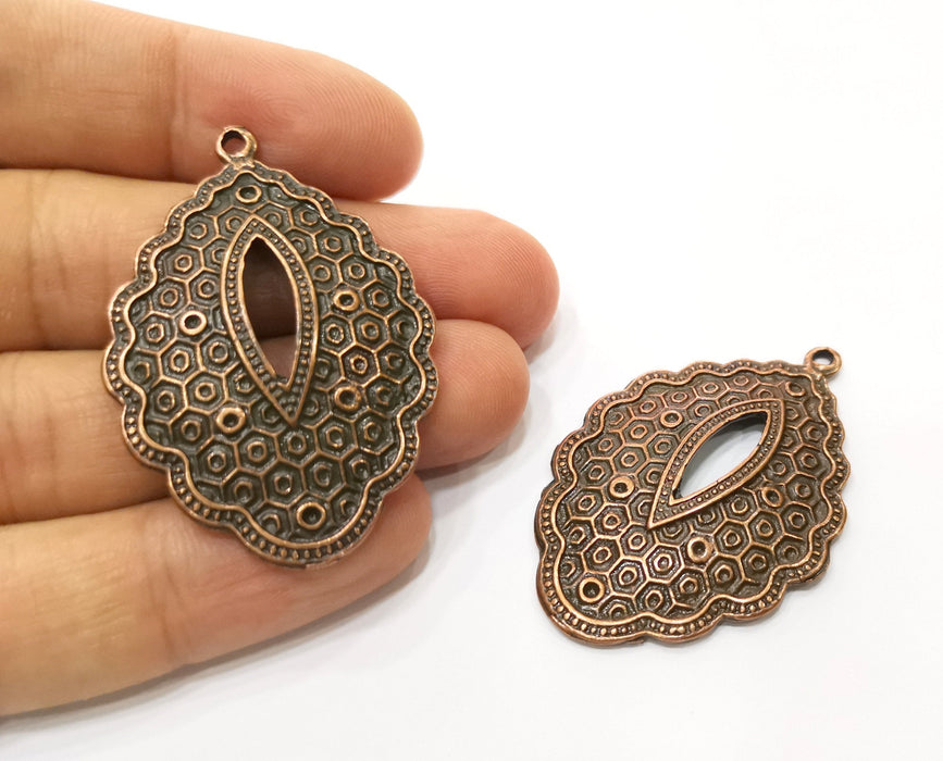 2  Copper Charms Antique Copper Plated Charms (49x33mm) G18385