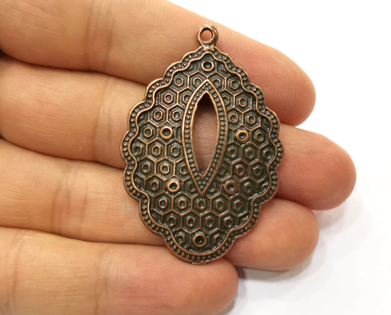 2  Copper Charms Antique Copper Plated Charms (49x33mm) G18385