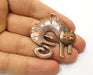 2 Cat Charms Antique Copper Plated Charms (45x42mm)  G18390