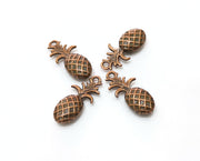 5 Pineapple Charms Antique Copper Plated Charms (22x9mm) G18391