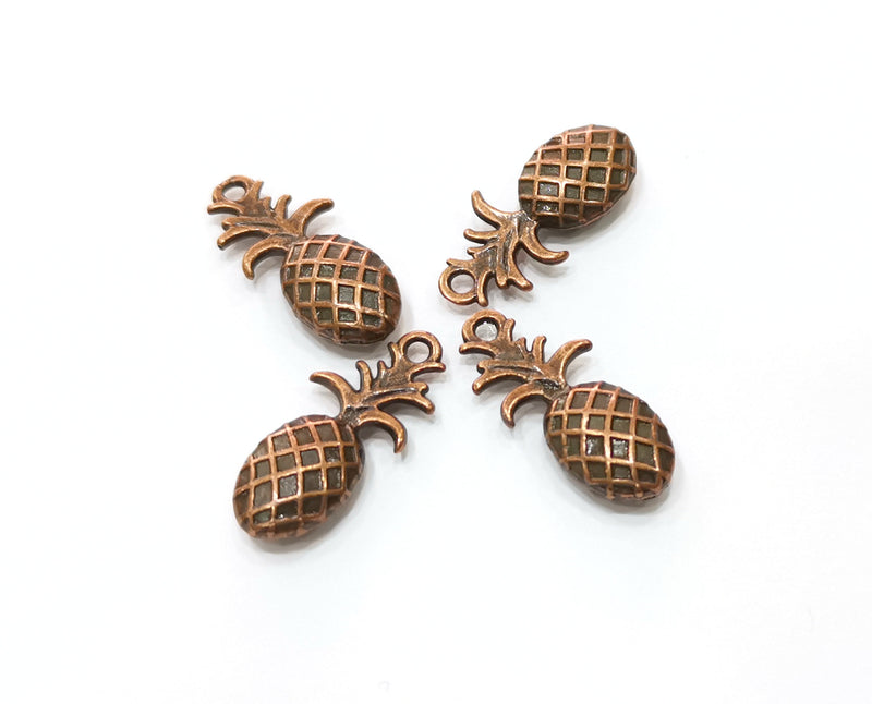 5 Pineapple Charms Antique Copper Plated Charms (22x9mm) G18391