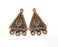 2 Copper Triangle Charms Connector Antique Copper Plated Charms (47x26mm)  G18392