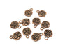 10 Flower Charms Antique Copper Plated Charms (13x10mm)  G18395