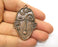 2 Copper Charms Antique Copper Plated Charms (55x34mm)  G18396