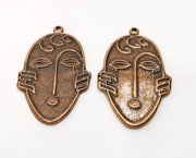 2 Copper Charms Antique Copper Plated Charms (55x34mm)  G18396