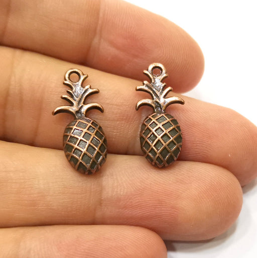 5 Pineapple Charms Antique Copper Plated Charms (22x9mm) G18391