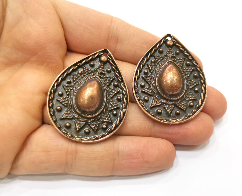 Copper Drop Charms Antique Copper Plated Charms (44x35mm) G18400