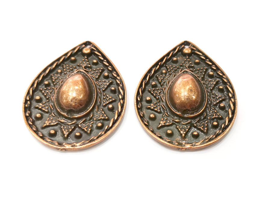 Copper Drop Charms Antique Copper Plated Charms (44x35mm) G18400