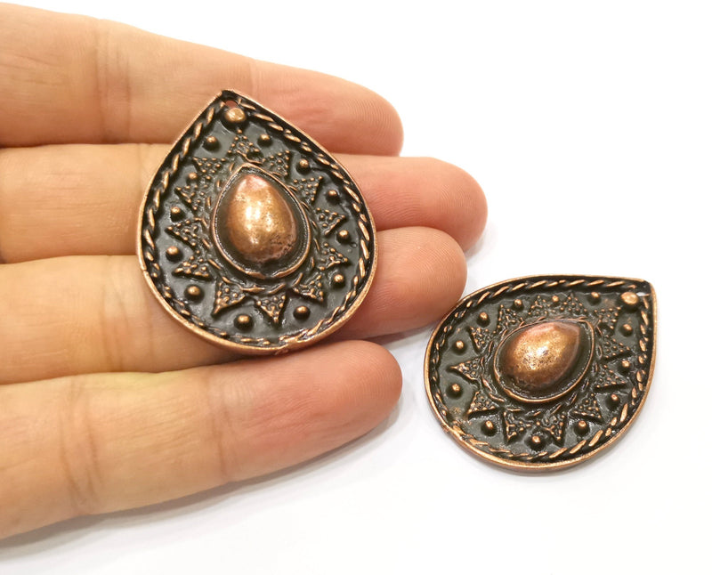 Copper Drop Charms Antique Copper Plated Charms (44x35mm) G18400