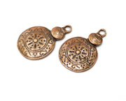 2 Copper Charms Antique Copper Plated Charms (33x22mm)  G18402