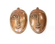 2 Copper Charms Antique Copper Plated Charms (52x30mm)  G18404