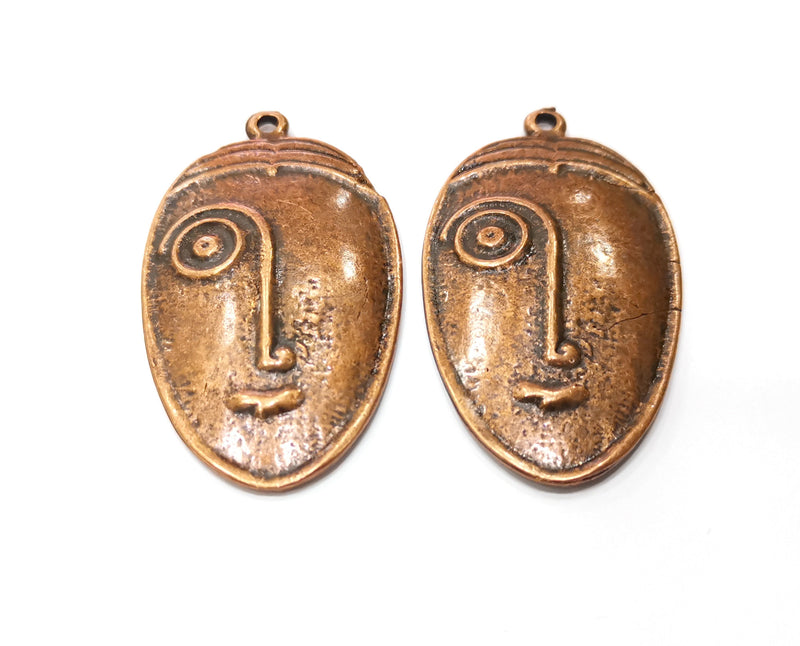2 Copper Charms Antique Copper Plated Charms (52x30mm)  G18404