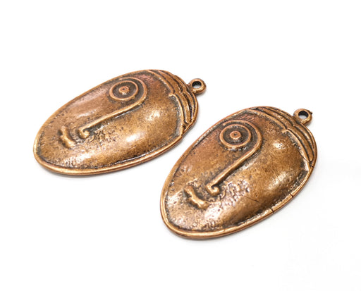 2 Copper Charms Antique Copper Plated Charms (52x30mm)  G18404
