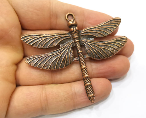 Dragonfly Pendant Large Pendant Antique Copper Plated Pendant (69x61mm)  G18405