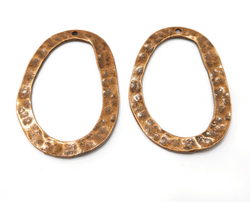 2 Copper Charms Antique Copper Plated Charms (58x39mm)  G18406
