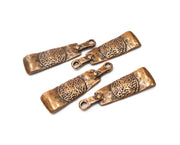 4 Copper Charms Antique Copper Plated Charms (37x11mm) G18407