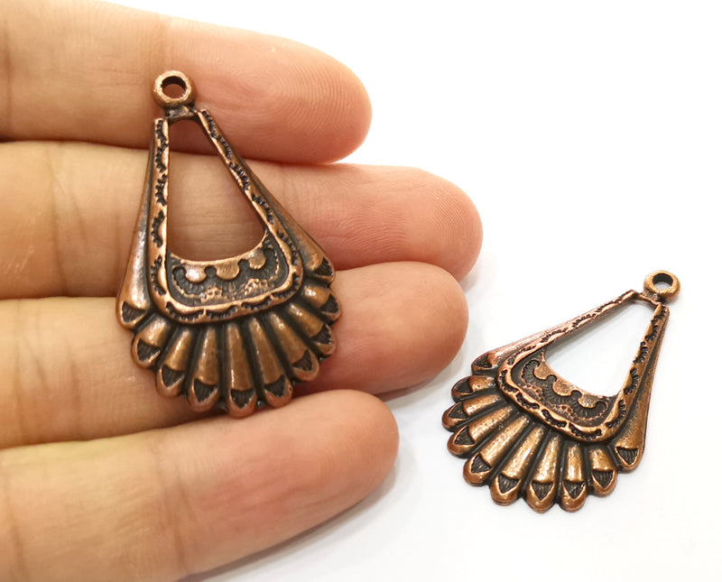 2 Copper Charms Antique Copper Plated Charms (44x26mm)  G18422