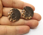 2 Copper Charms Antique Copper Plated Charms (26x24mm)  G18427