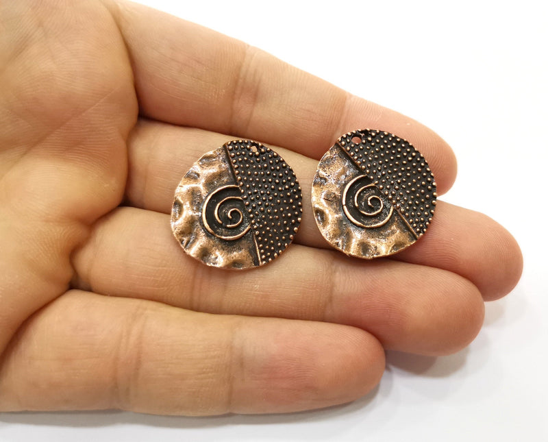 2 Copper Charms Antique Copper Plated Charms (26x24mm)  G18427