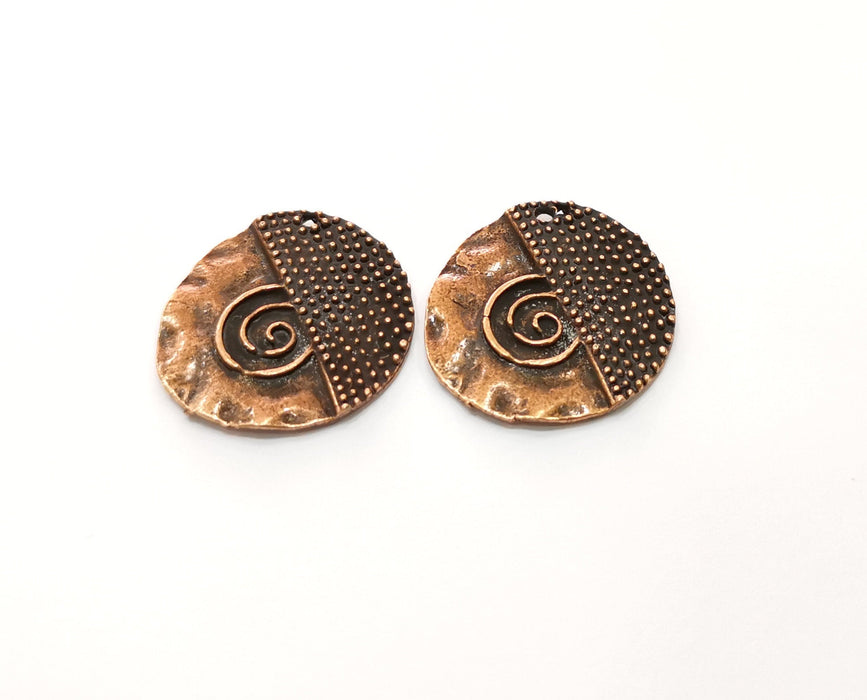 2 Copper Charms Antique Copper Plated Charms (26x24mm)  G18427