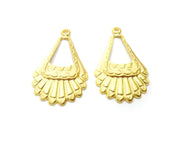 2 Gold Charms Gold Plated Charms (44x26mm)  G18430