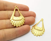 2 Gold Charms Gold Plated Charms (44x26mm)  G18430