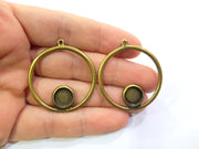 2 Antique Bronze Pendant Blank inlay Blank Mosaic Blank Bezel Setting Mountings Antique Bronze Plated Metal (10mm blank) G18433