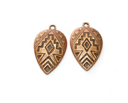 4 Copper Charms Antique Copper Plated Charms (30x18mm)  G18435