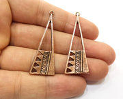 2 Copper Charms Antique Copper Plated Charms (48x17mm)  G18438