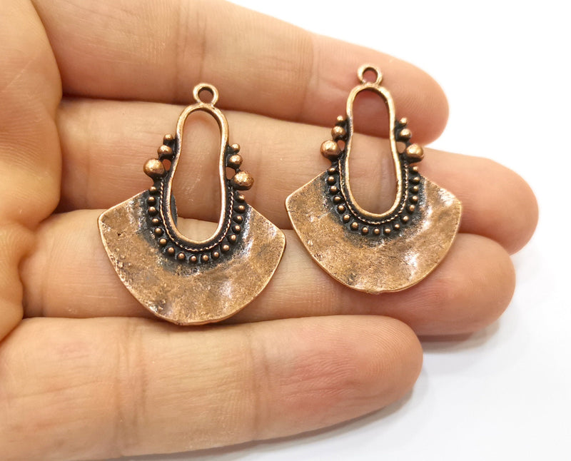 2 Copper Charms Antique Copper Plated Charms (40x29mm)  G18439