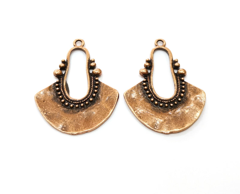 2 Copper Charms Antique Copper Plated Charms (40x29mm)  G18439