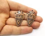 2 Copper Charms Antique Copper Plated Charms (42x25mm)  G18440