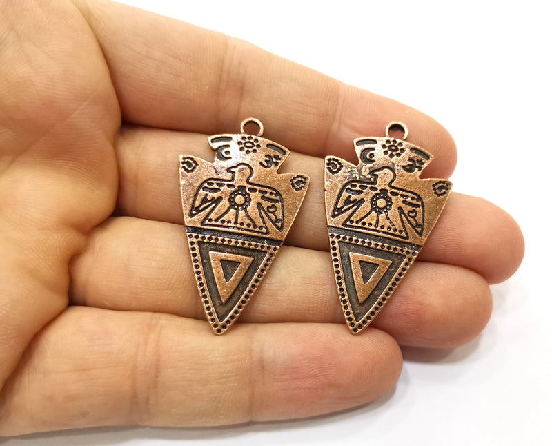 2 Copper Charms Antique Copper Plated Charms (42x25mm)  G18440