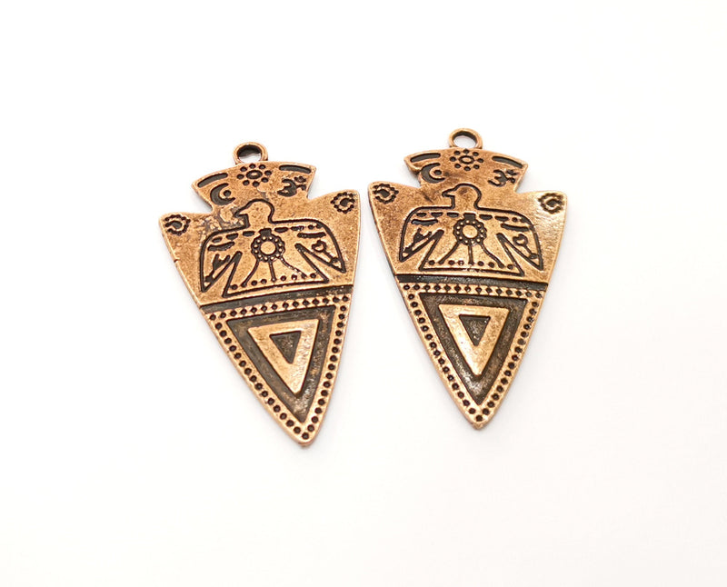 2 Copper Charms Antique Copper Plated Charms (42x25mm)  G18440