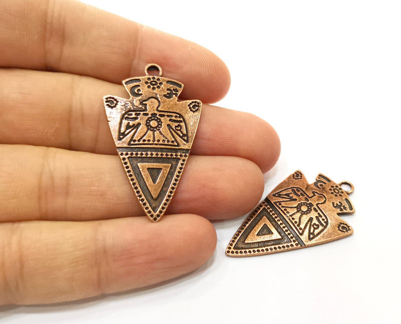 2 Copper Charms Antique Copper Plated Charms (42x25mm)  G18440