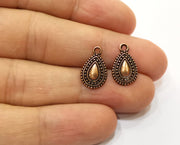 10 Teardrop Charms Antique Copper Plated Charms (16x10mm)  G18443