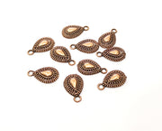 10 Teardrop Charms Antique Copper Plated Charms (16x10mm)  G18443