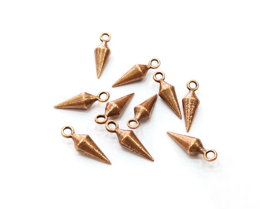 10 Copper Pendulum Charms Antique Copper Plated Charms (17x5mm)  G18445