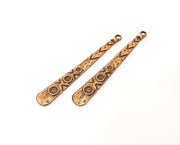 6 Copper Charms Antique Copper Plated Charms (60x7mm)  G18446