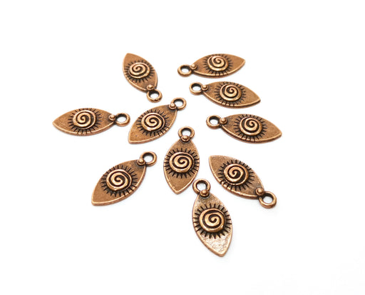 10 Copper Charms Antique Copper Plated Charms (20x9mm)  G18448