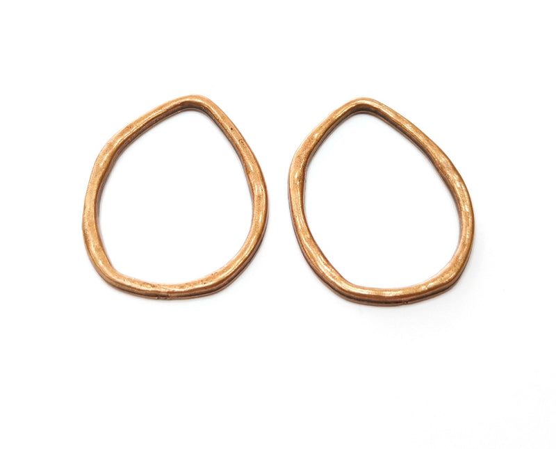 4 Copper Charms Antique Copper Plated Charms (39x29mm)  G18449